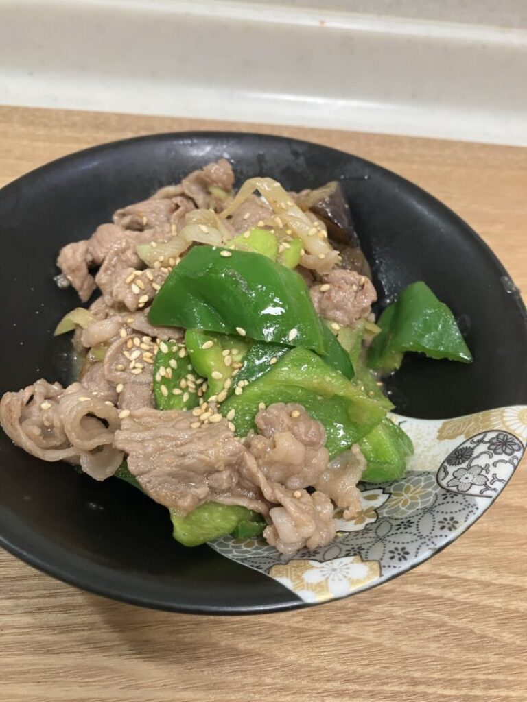 返礼品でつくった肉味噌炒め